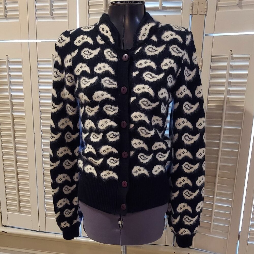 Vintage Black & White Fuzzy Sweater with Angora by the Notebook Size P